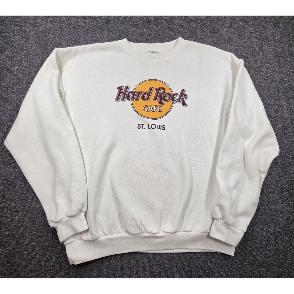 HARD ROCK CAFE Pullover Sweatshirt ST.LOUIS RARE & CLOSED CAFE Sz L MADE IN USA